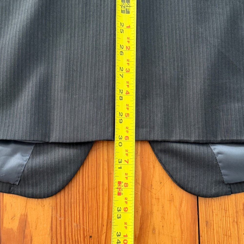 Ralph Ralph Lauren Mens 46R Wool Pinstripe Blazer Jacket Black Dillard's Gray - Picture 5 of 12